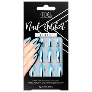 Faux-ongles Metallic Bleu -...