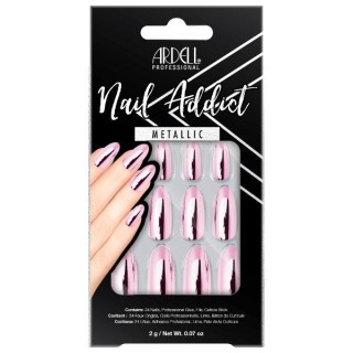 Faux-ongles Metallic Rose -...