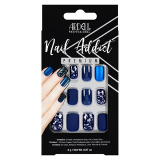 Faux ongles bleus mats -...