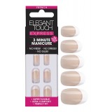 Faux-Ongles Pré-Encollés Express French - Bare Oval Elegant Touch 1